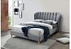 4ft6 Double Grey velour Elma buttoned bed frame 3